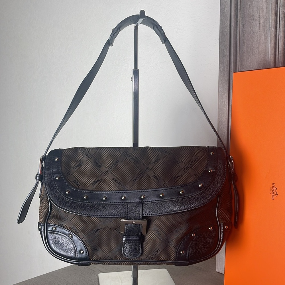 Longchamp shoulder bag with studs